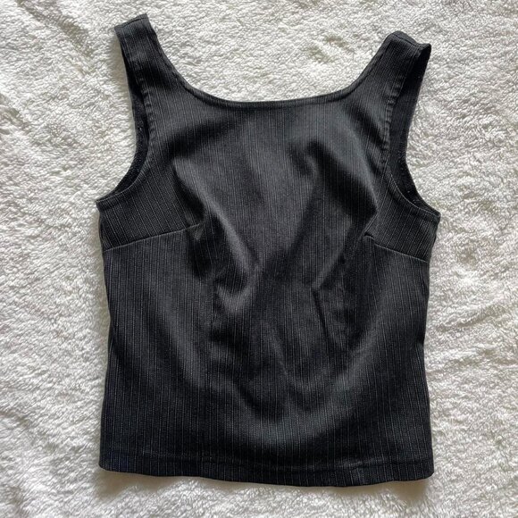 Vintage 90s Pinstripe Sleeveless Top - Picture 1 of 6